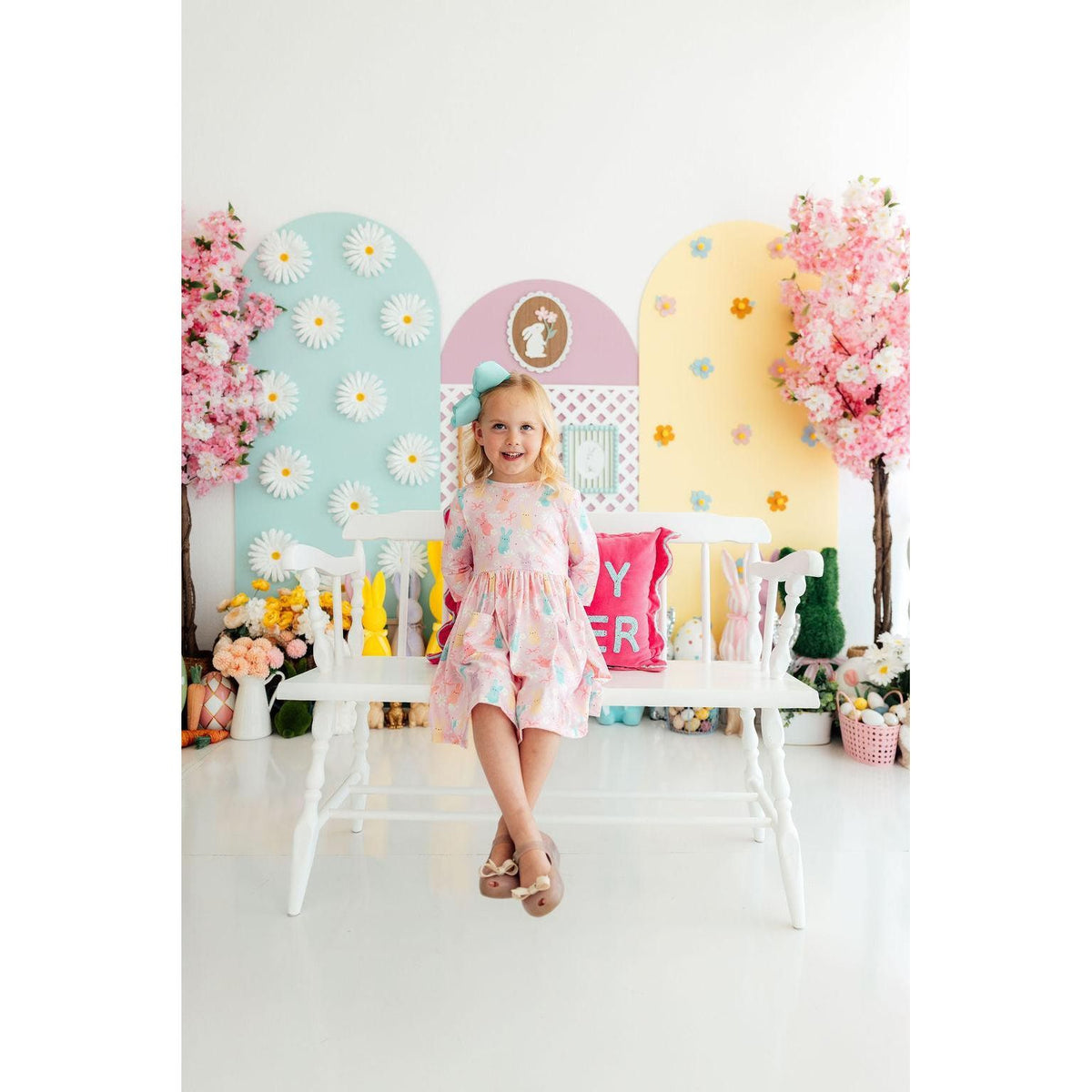 Preppy Peeps 3/4 Sleeve Pocket Twirl Dress