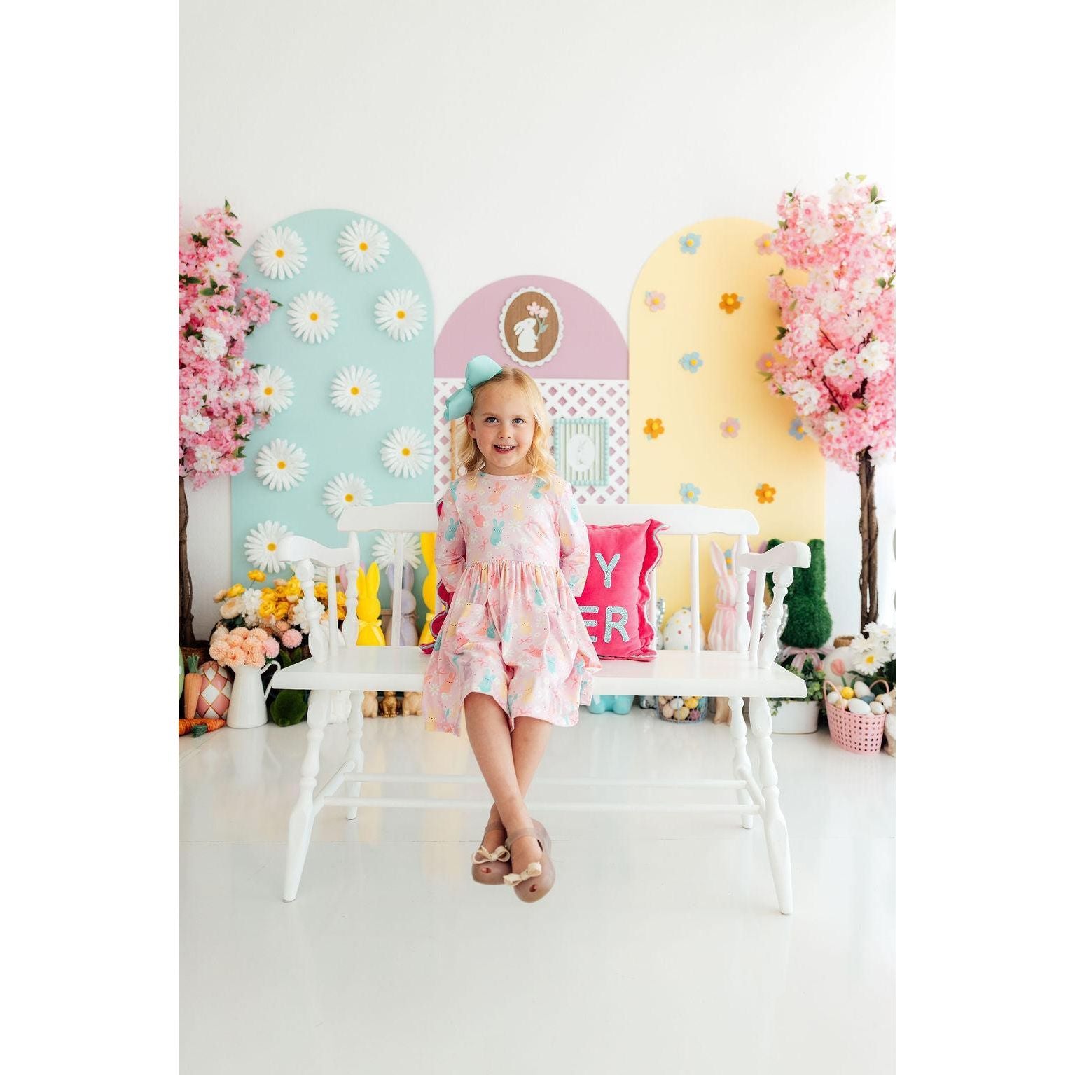 Preppy Peeps 3/4 Sleeve Pocket Twirl Dress