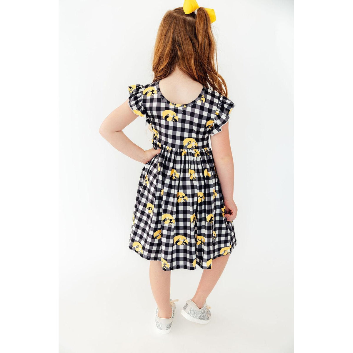 Iowa Plaid Tigerhawk Flutter Twirl Dress