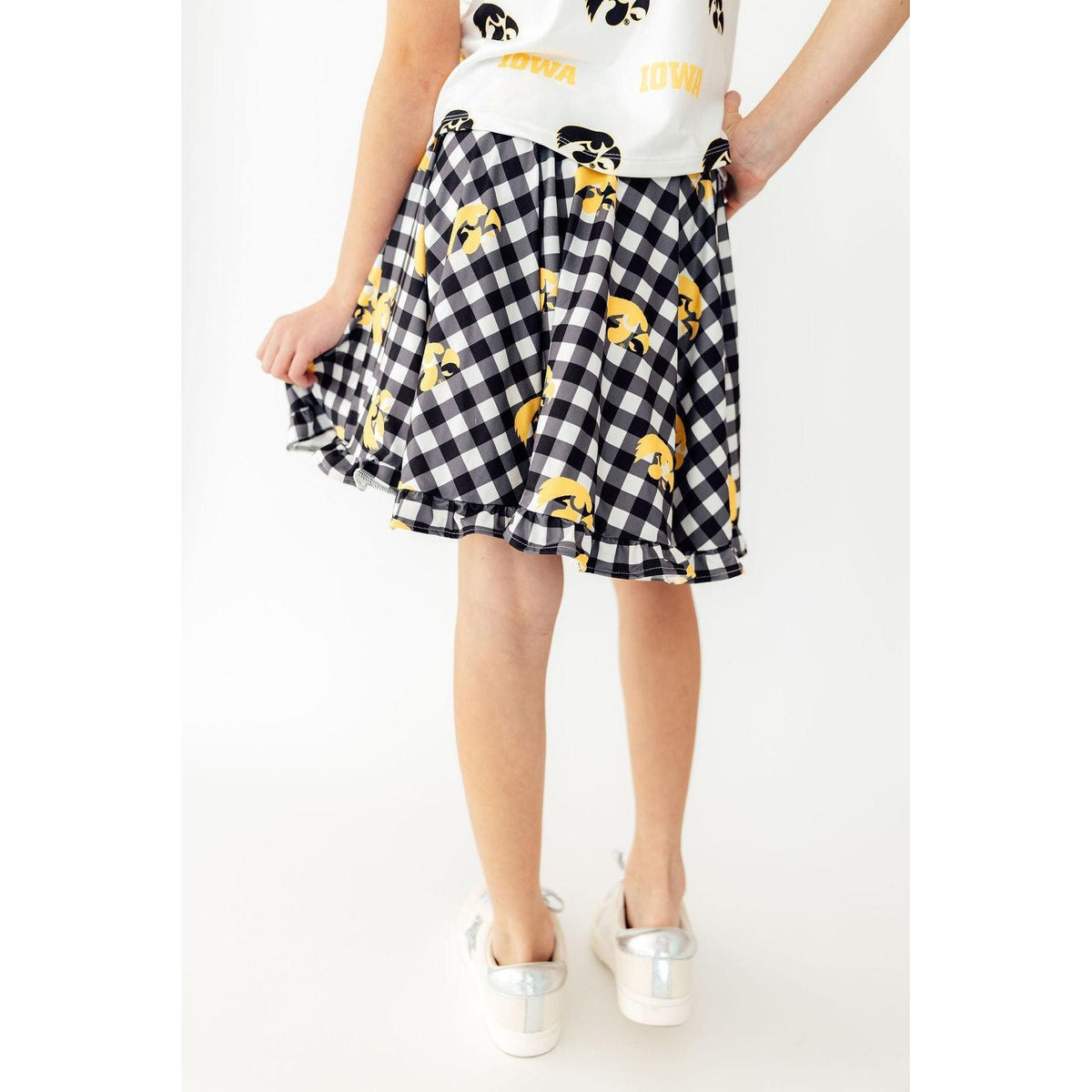 Iowa Plaid Tigerhawk Twirl Skort