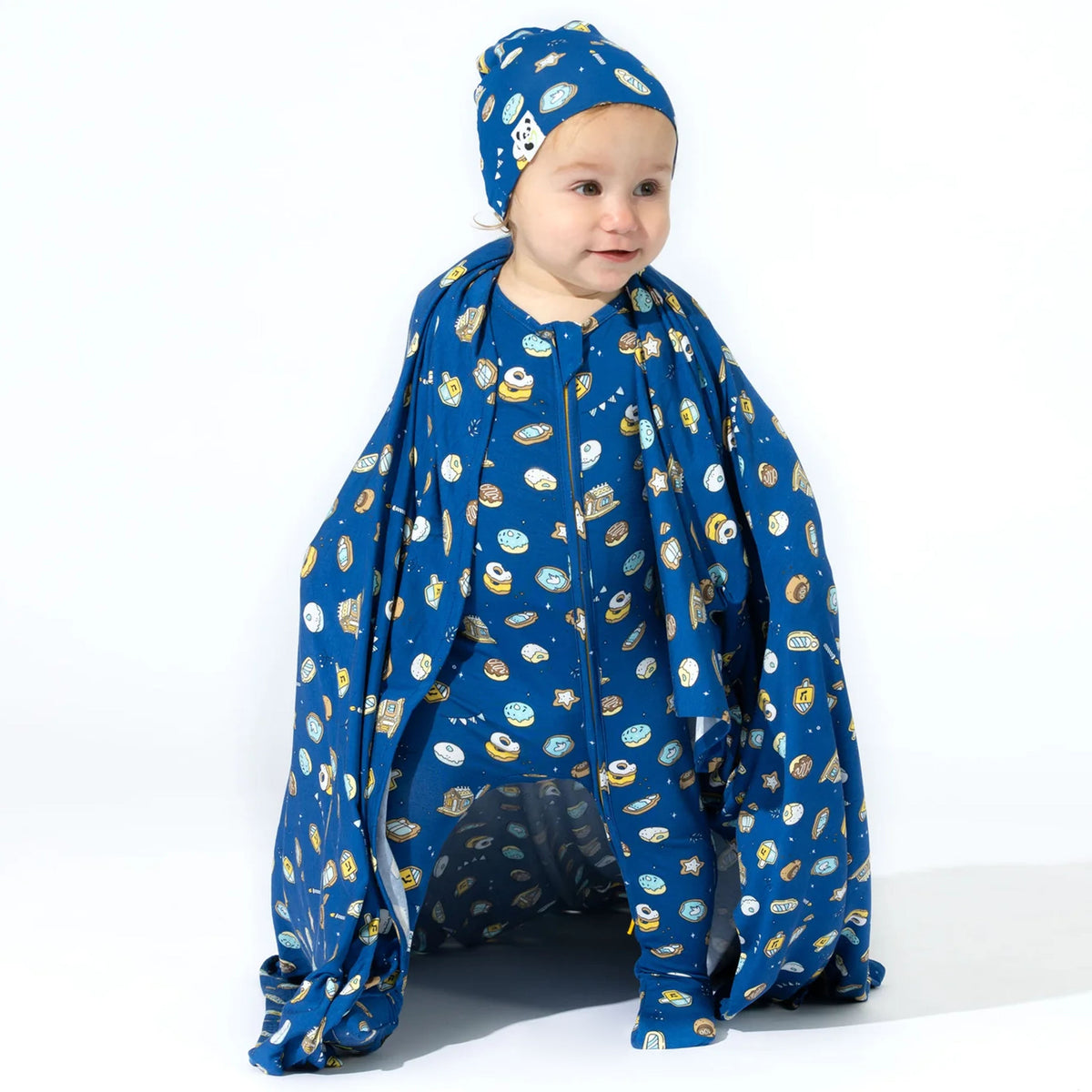 Hanukkah Cookies Bamboo Swaddle &amp; Beanie Set