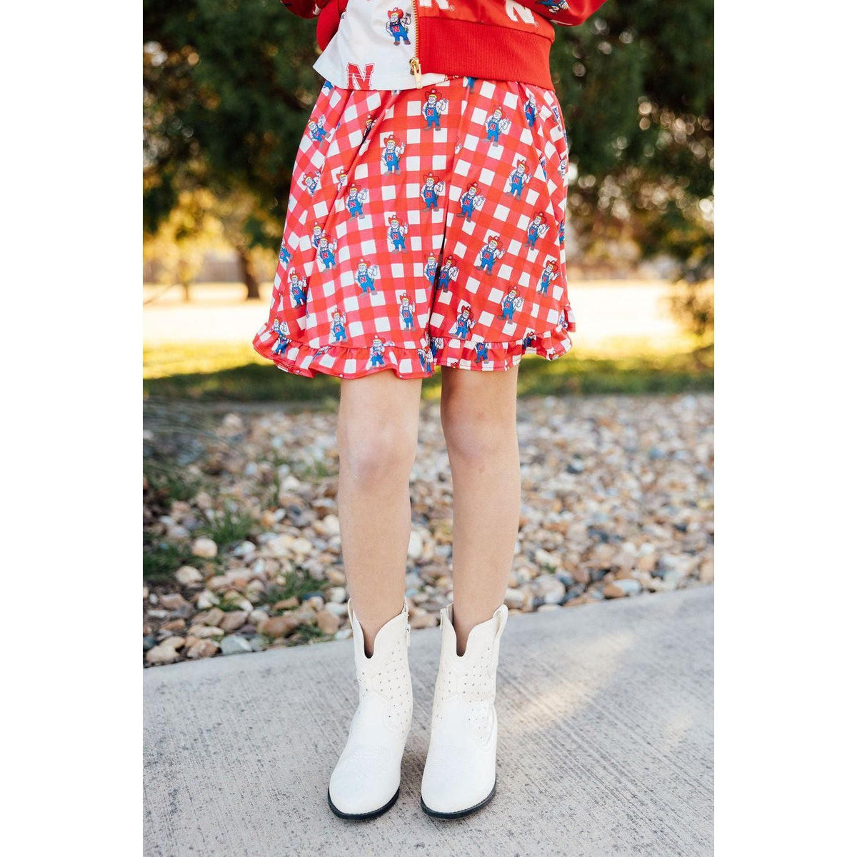 Nebraska Plaid Herbie Husker Twirl Skort