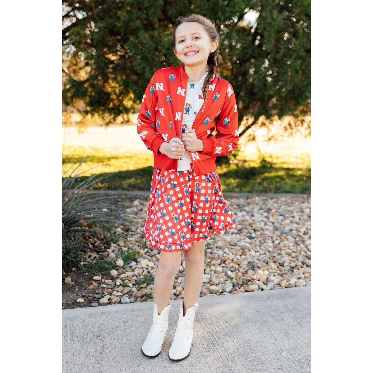 Nebraska Plaid Herbie Husker Twirl Skort