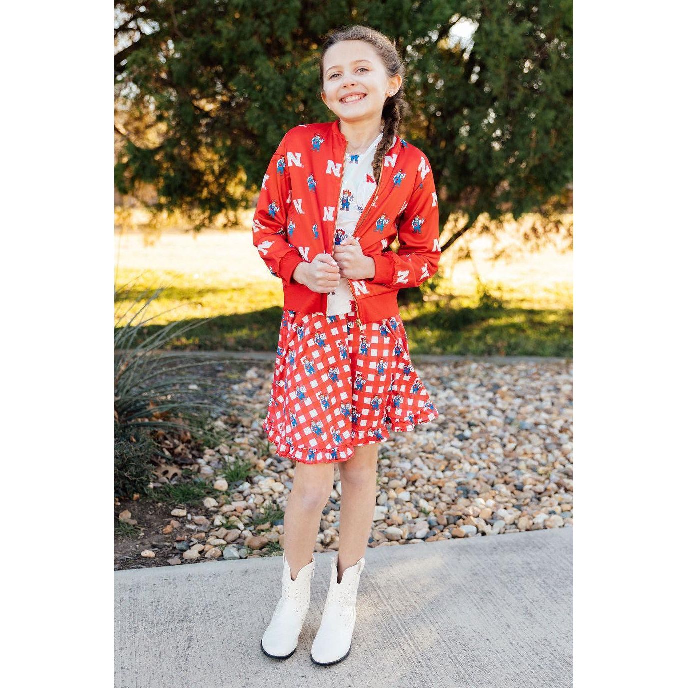 Nebraska Plaid Herbie Husker Twirl Skort