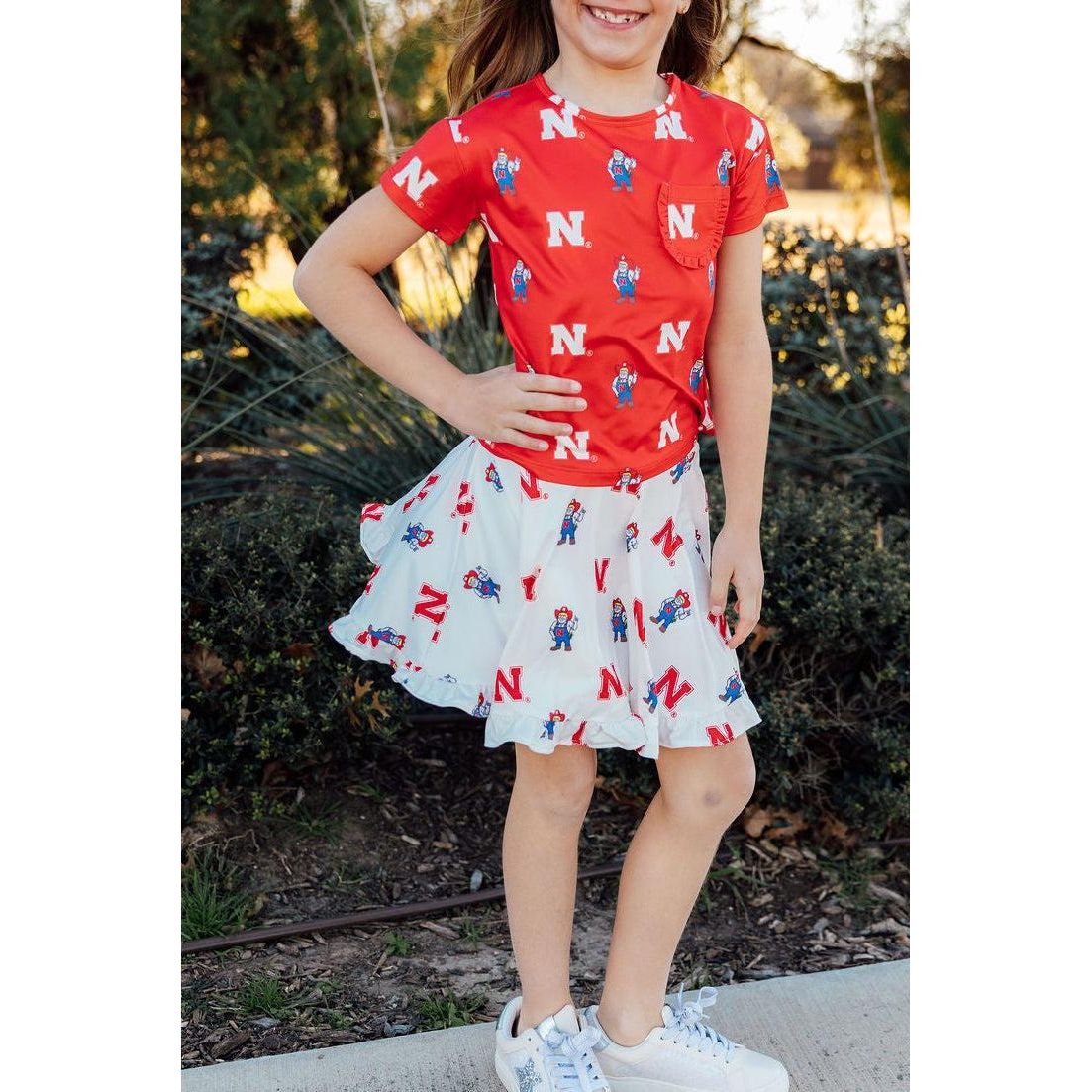 Nebraska White Herbie Husker Twirl Skort