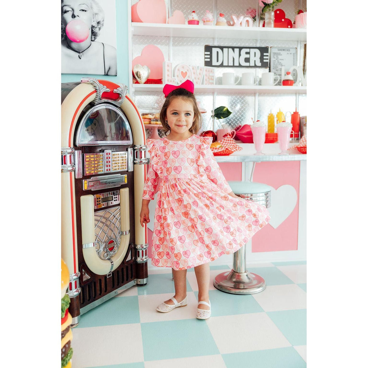 Melt My Heart 3/4 Sleeve Ruffle Twirl Dress