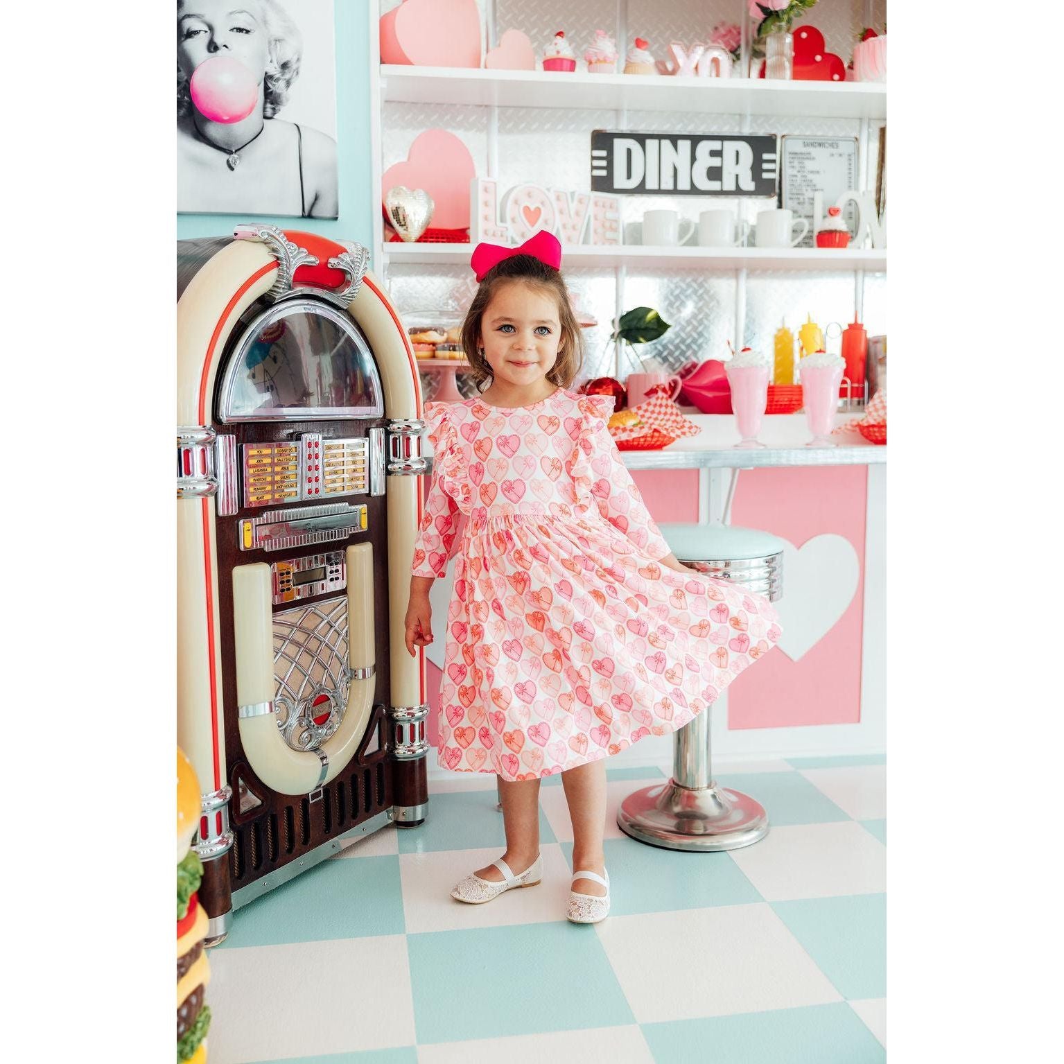 Melt My Heart 3/4 Sleeve Ruffle Twirl Dress