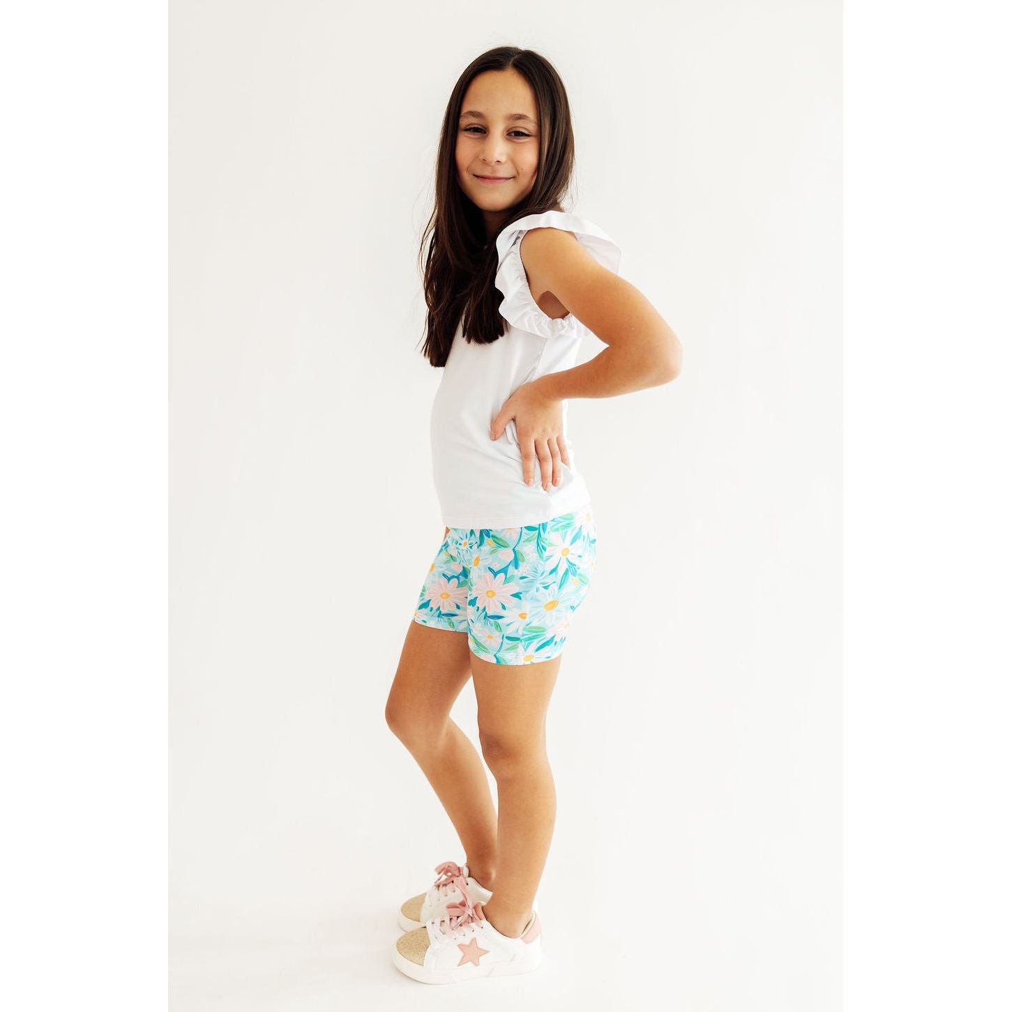 Preppy Daisies Twirl Shorts