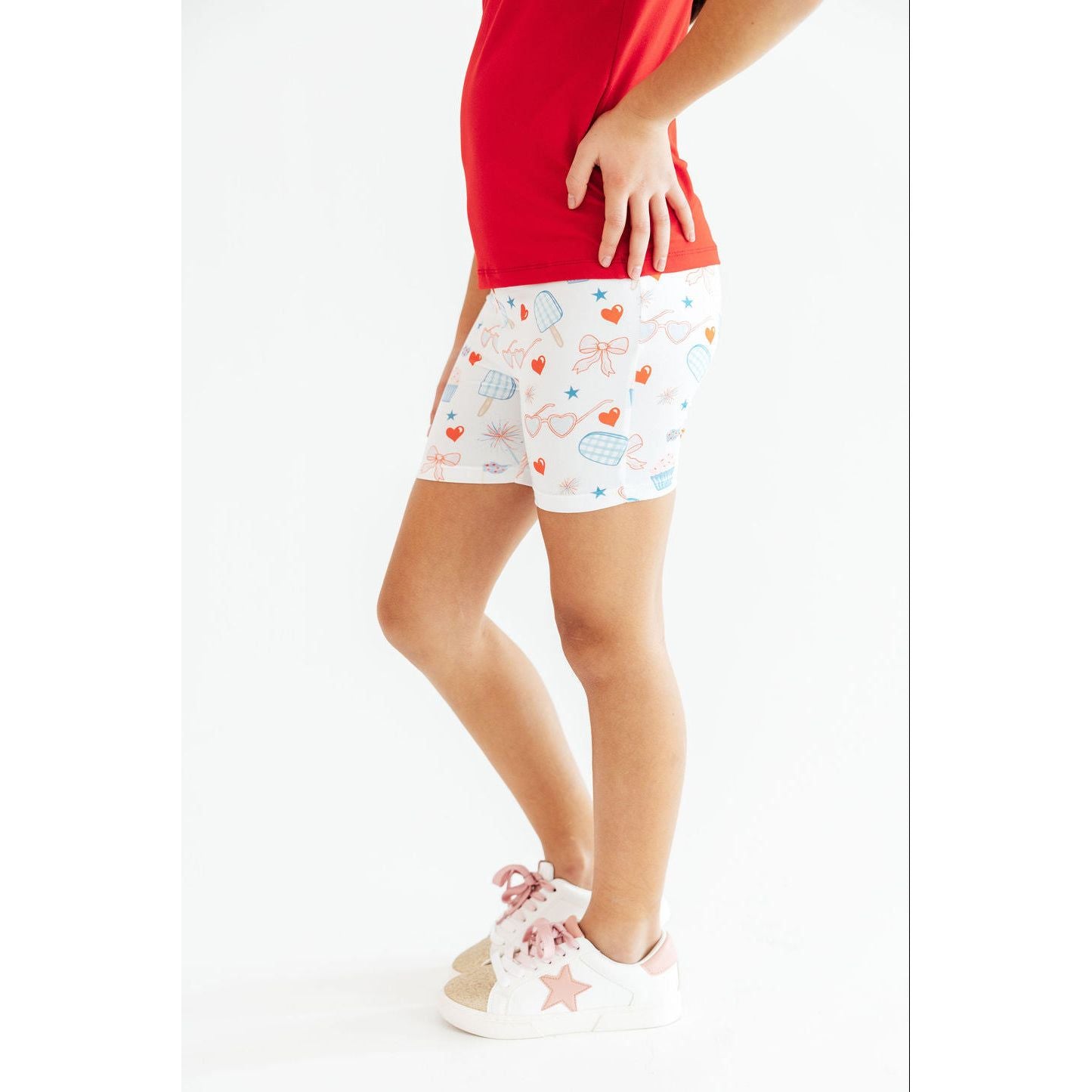 Red, White & Sweet Twirl Shorts