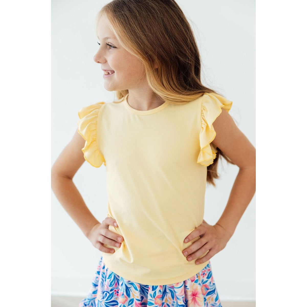 Butter Yellow S/S Ruffle Tee