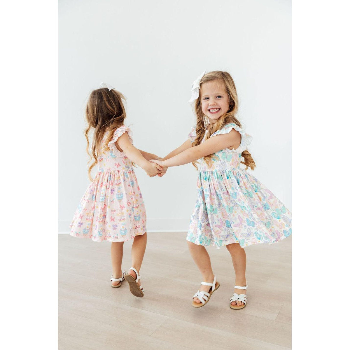 Fluttering Butterflies Flutter Sleeve Twirl Dress