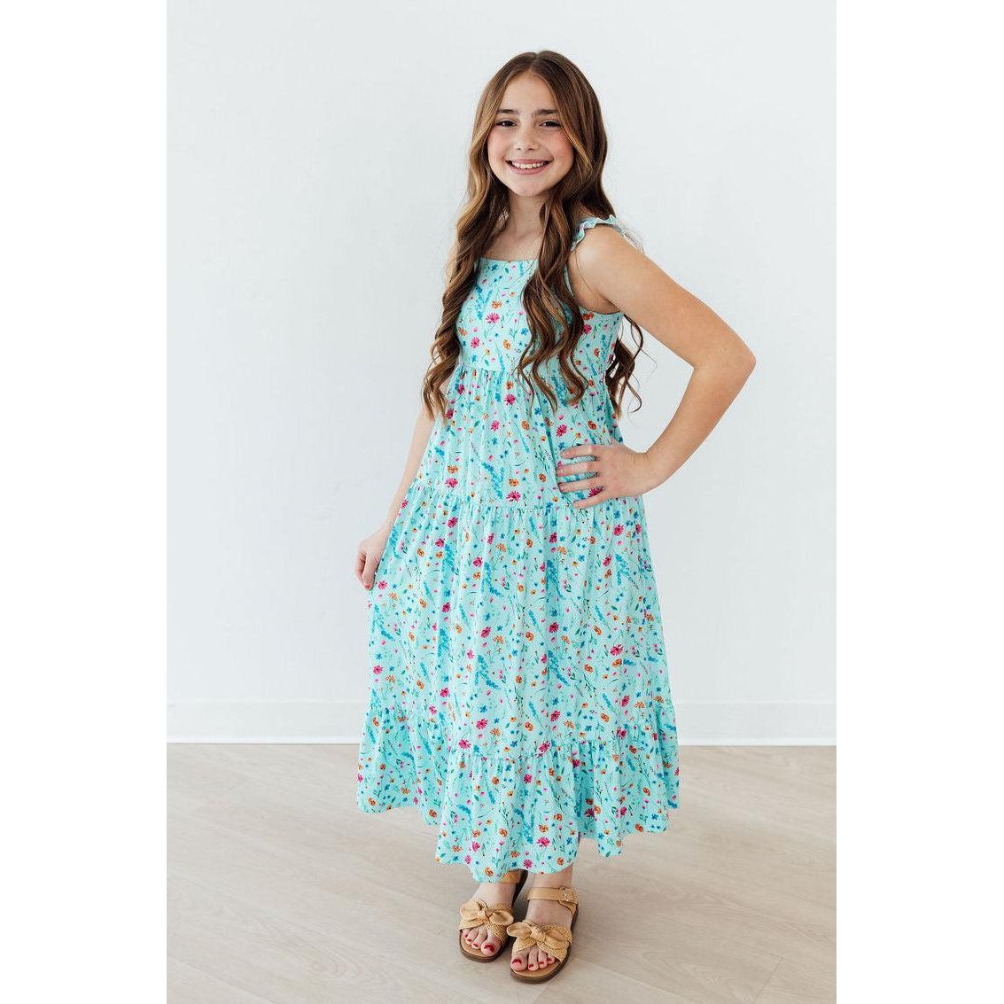 Bluebell Breeze Ruffle Maxi Dress
