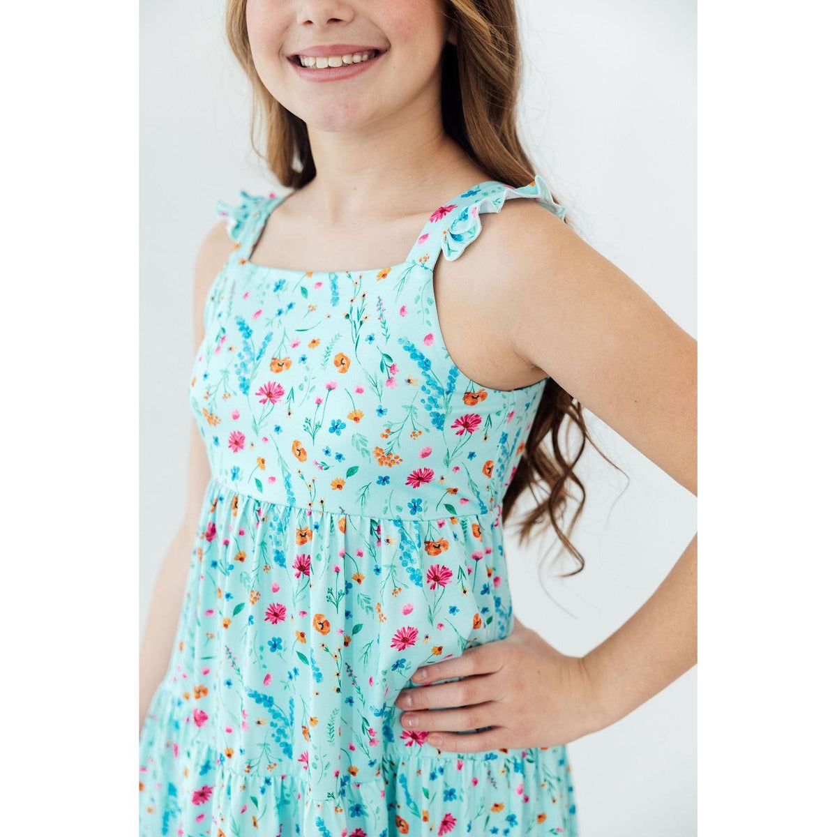 Bluebell Breeze Ruffle Maxi Dress
