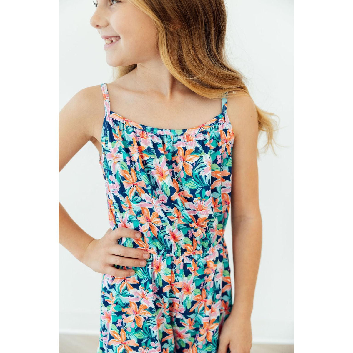Island Blossoms Strappy Play Romper