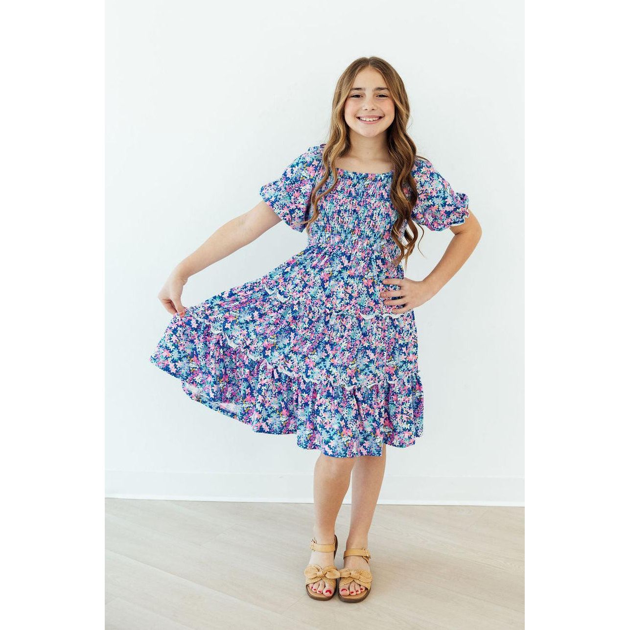 Darling Daisies Smocked Ruffle Dress