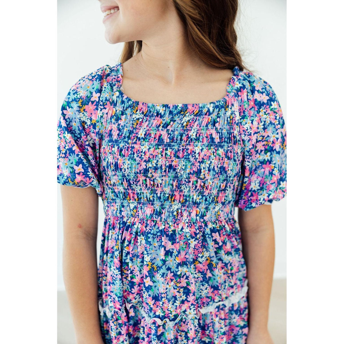 Darling Daisies Smocked Ruffle Dress