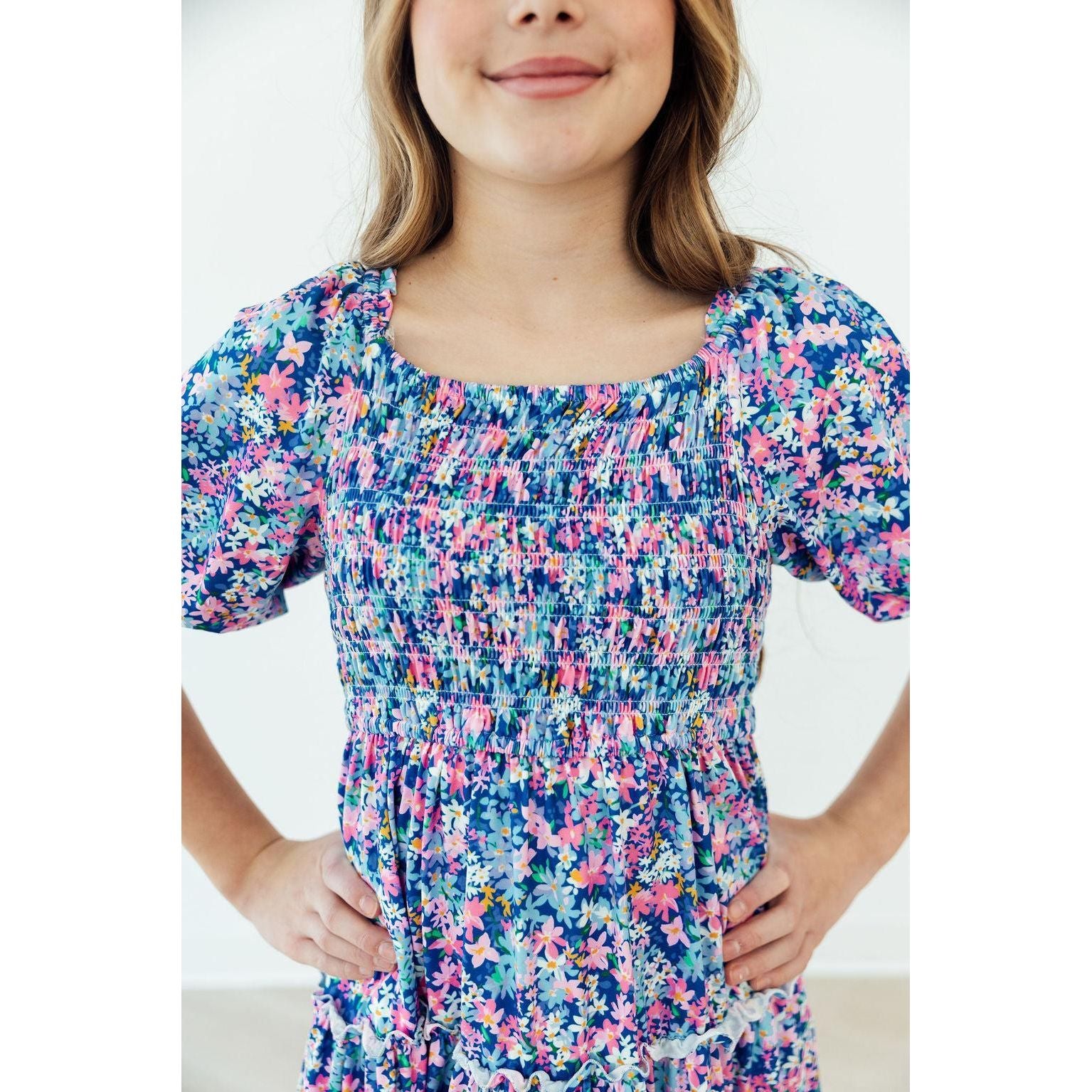 Darling Daisies Smocked Ruffle Dress