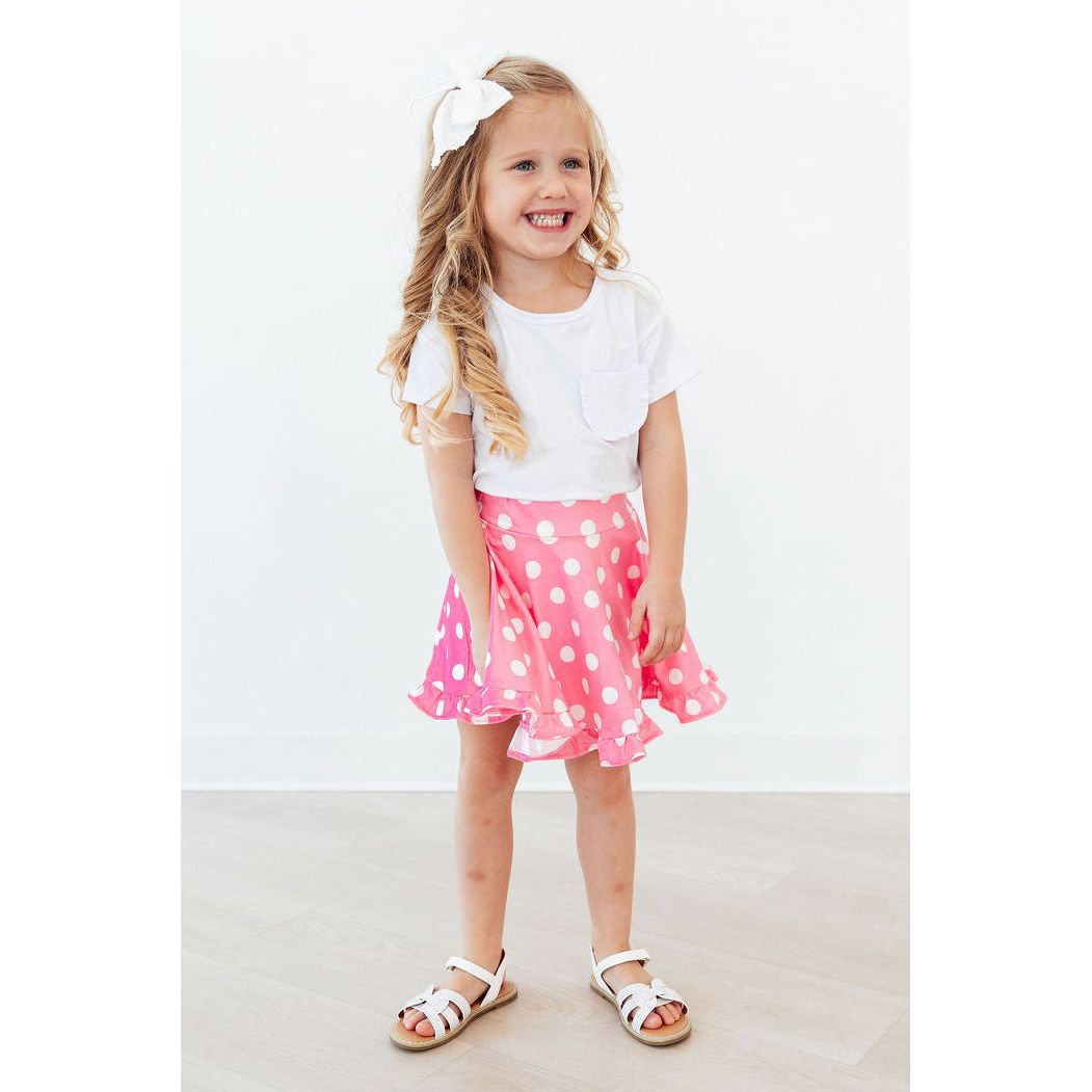 Pink Polka Dots Ruffle Twirl Skort