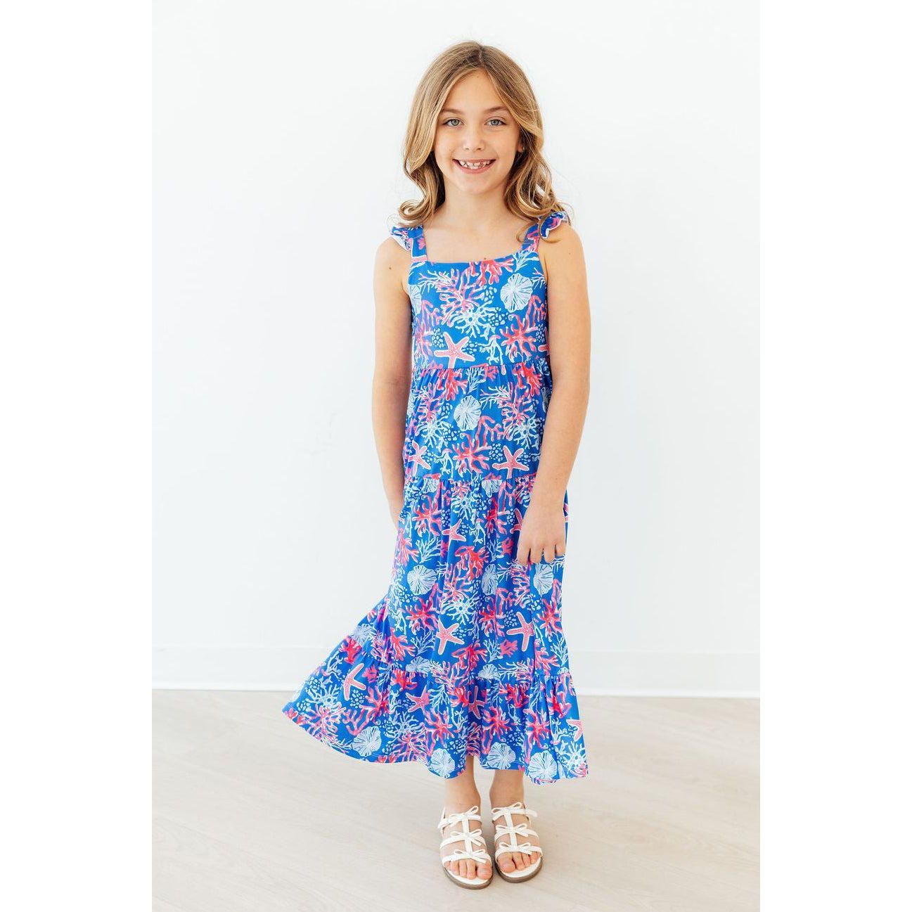 Coral Cove Ruffle Maxi Dress