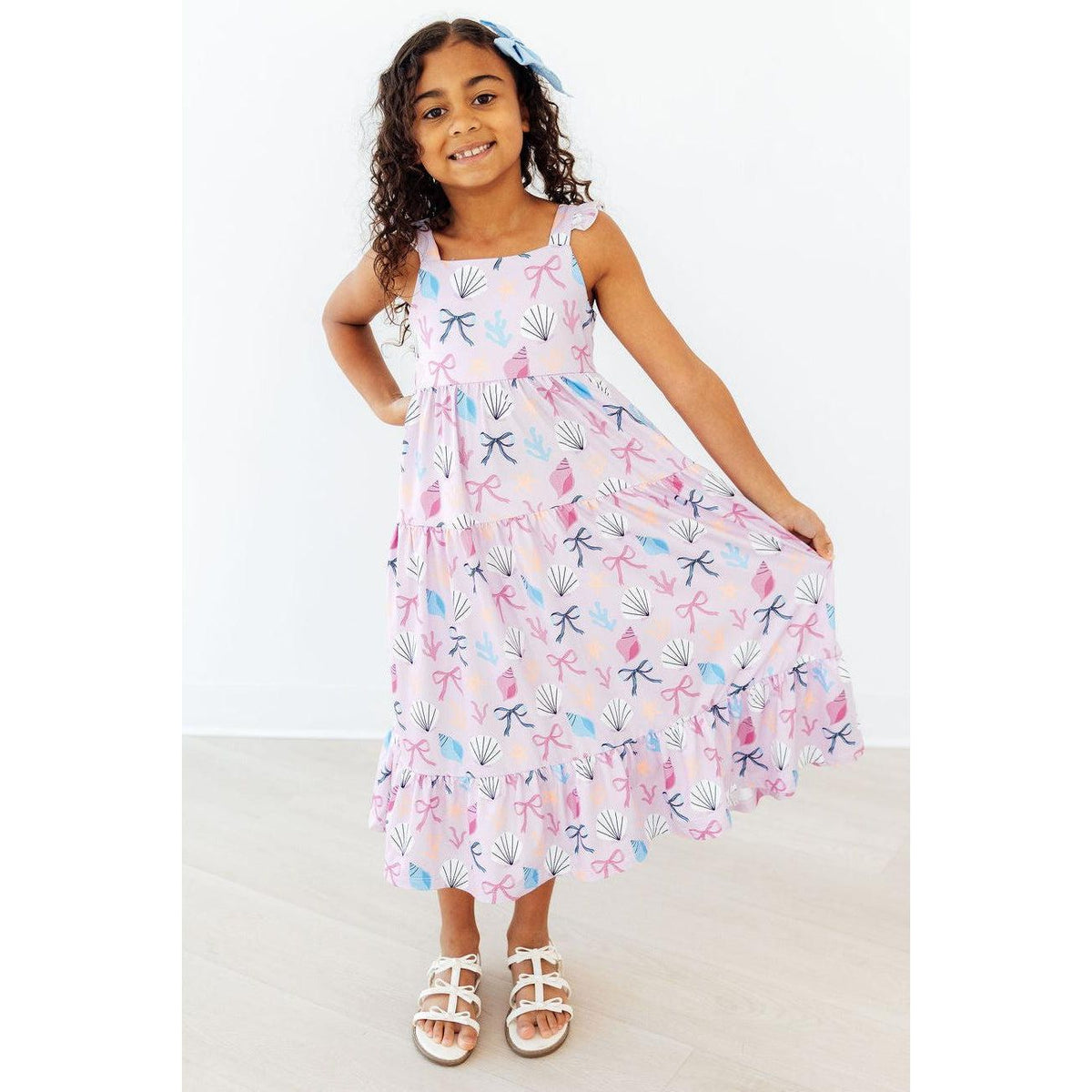 Beachside Bows Ruffle Maxi Dress