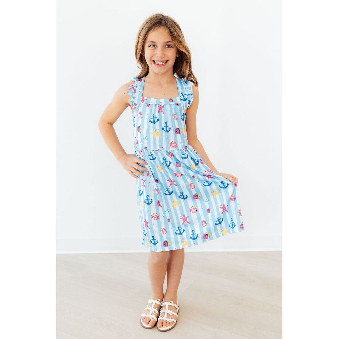 Tidepool Treasures Ruffle Cross Back Dress