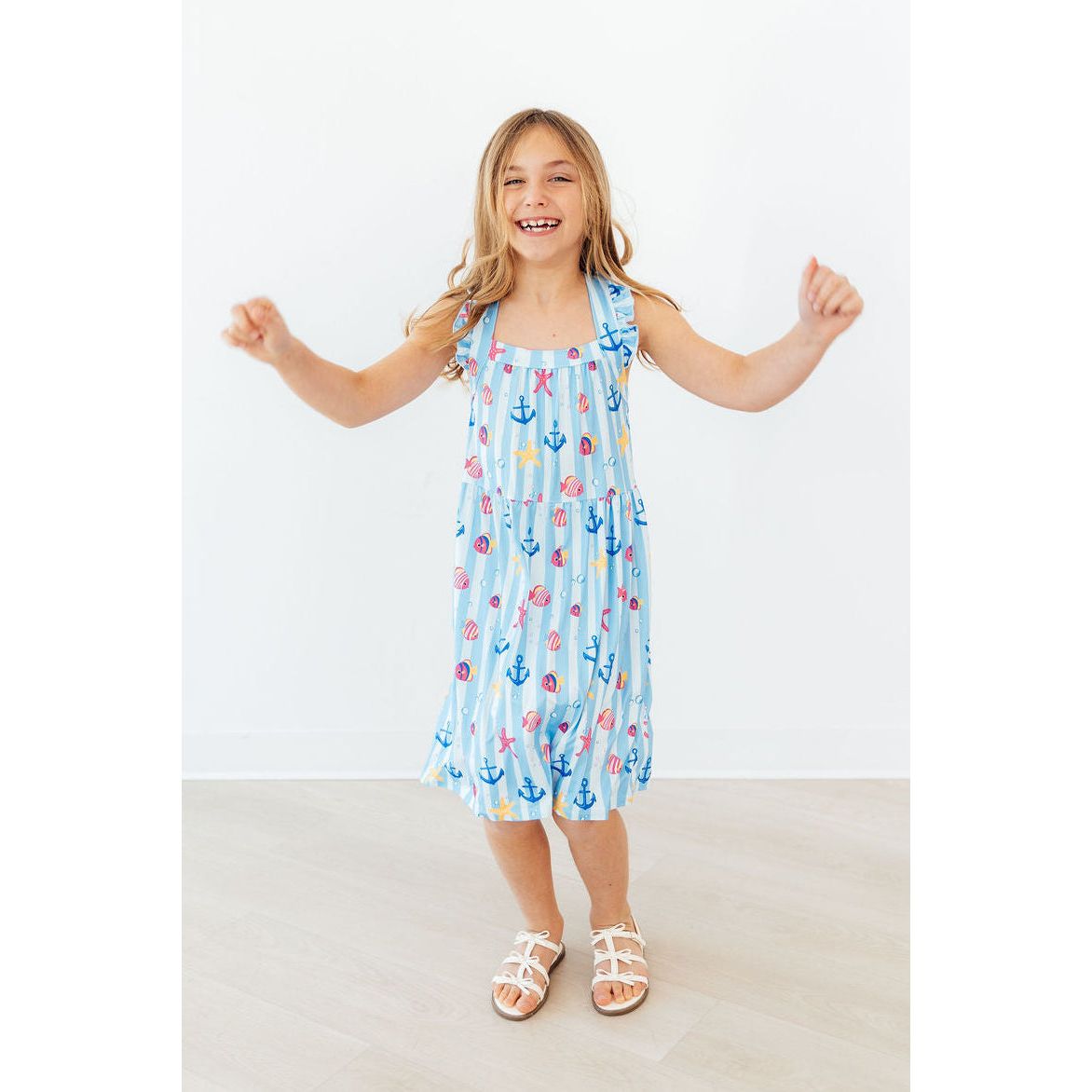 Tidepool Treasures Ruffle Cross Back Dress