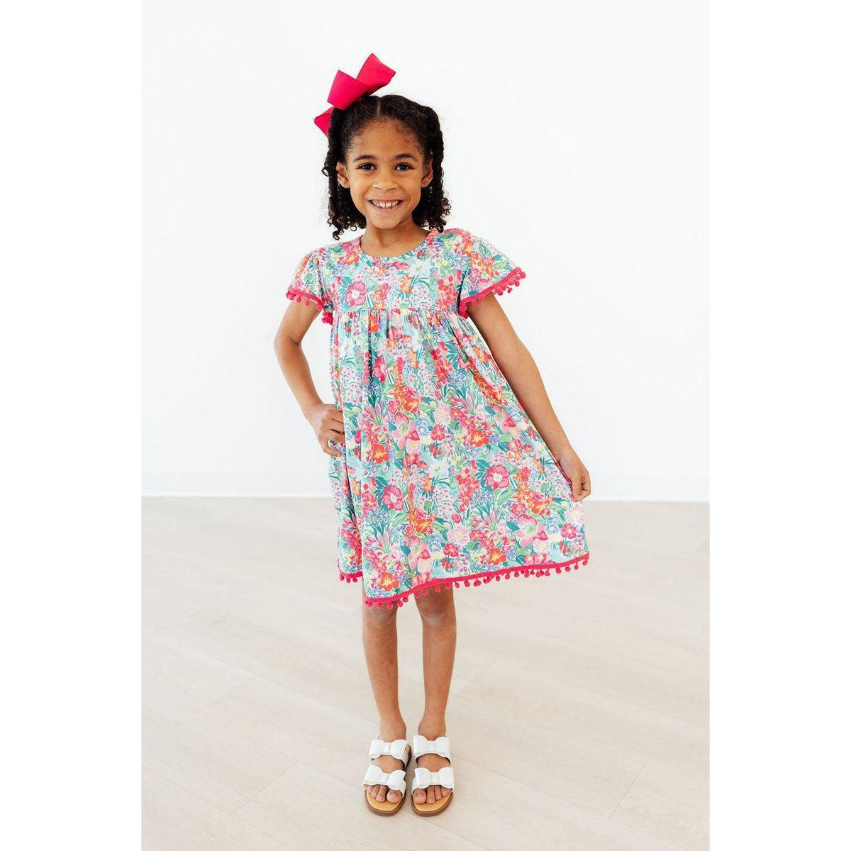 Preppy Petals Pom Pom Dress