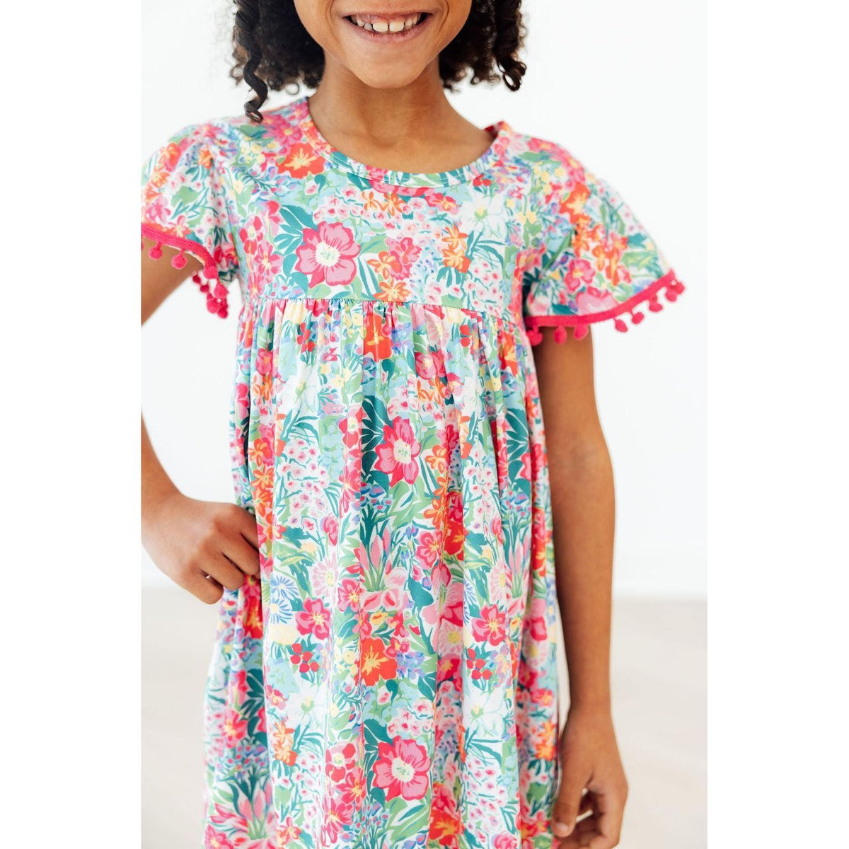 Preppy Petals Pom Pom Dress