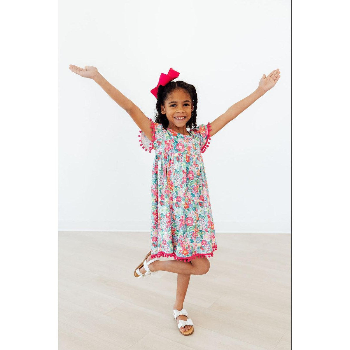 Preppy Petals Pom Pom Dress