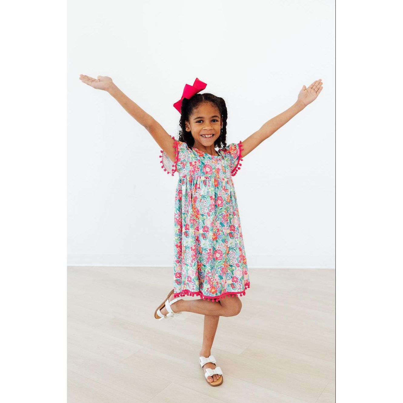 Preppy Petals Pom Pom Dress
