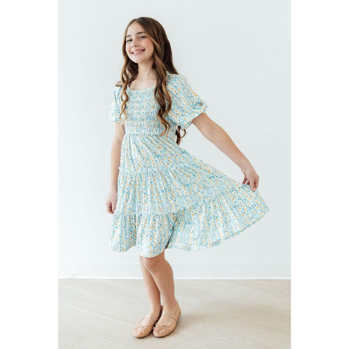 Buttercup Blooms Smocked Ruffle Dress
