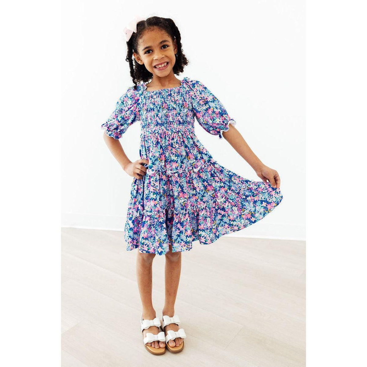 Darling Daisies Smocked Ruffle Dress