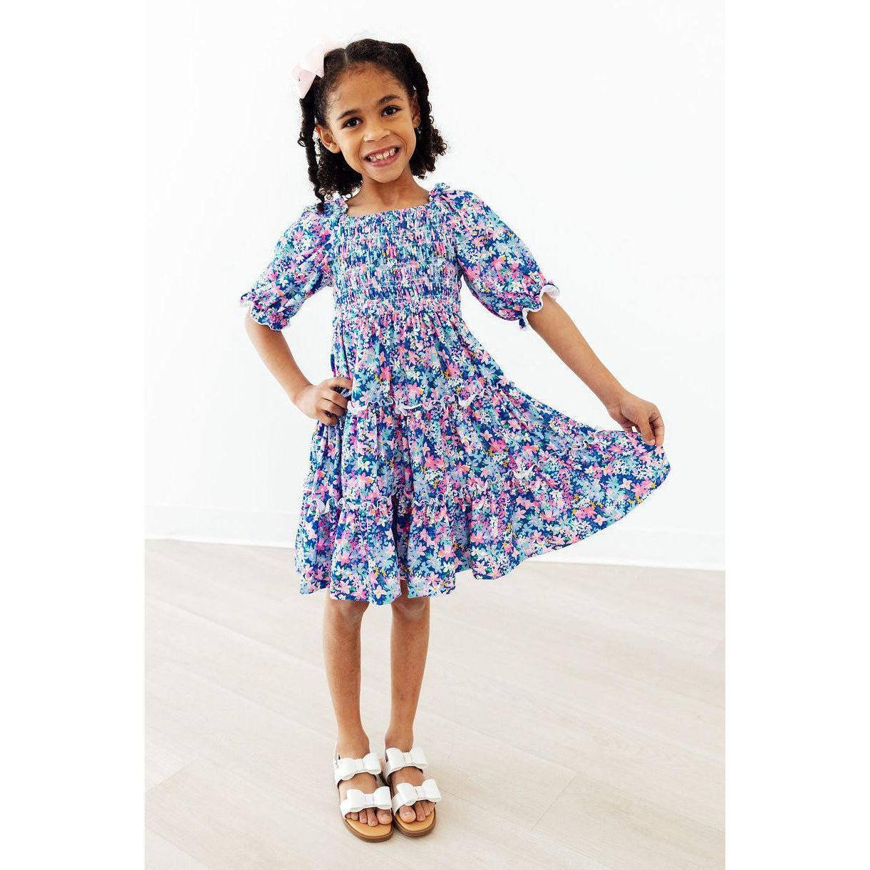 Darling Daisies Smocked Ruffle Dress