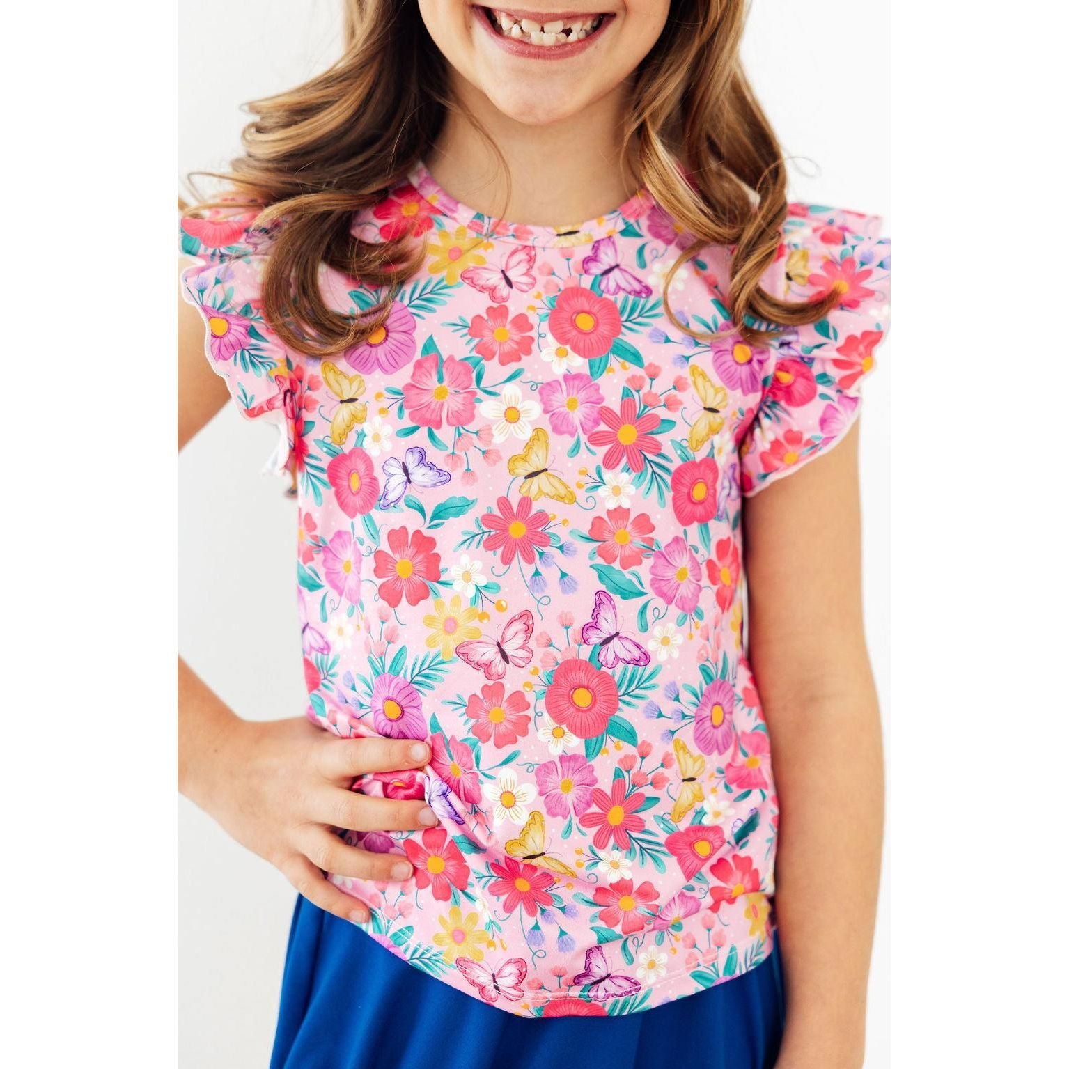Fluttering Garden S/S Ruffle Tee