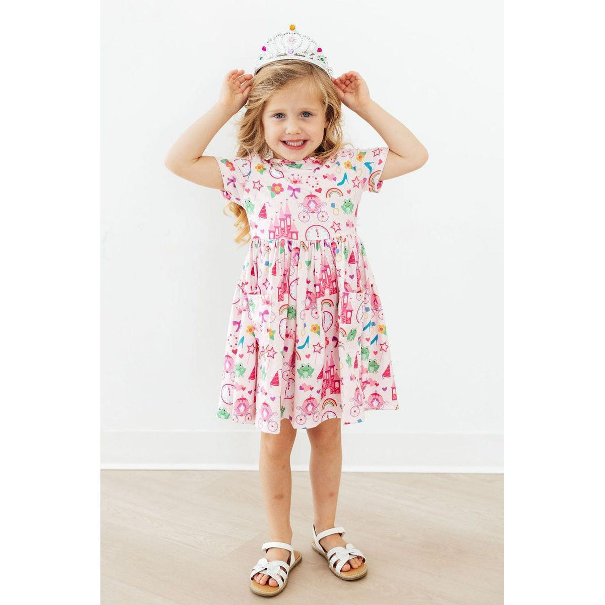 Princess & the Froggie S/S Pocket Twirl Dress