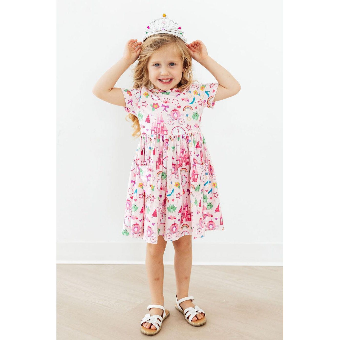 Princess & the Froggie S/S Pocket Twirl Dress