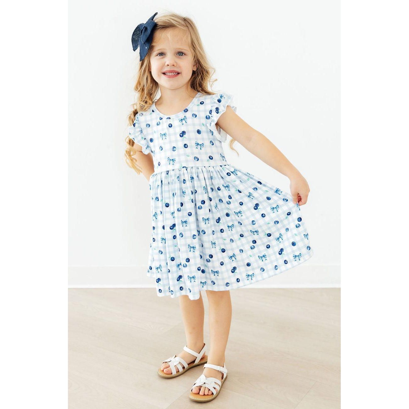 Berry Cute Flutter Sleeve Twirl Dress