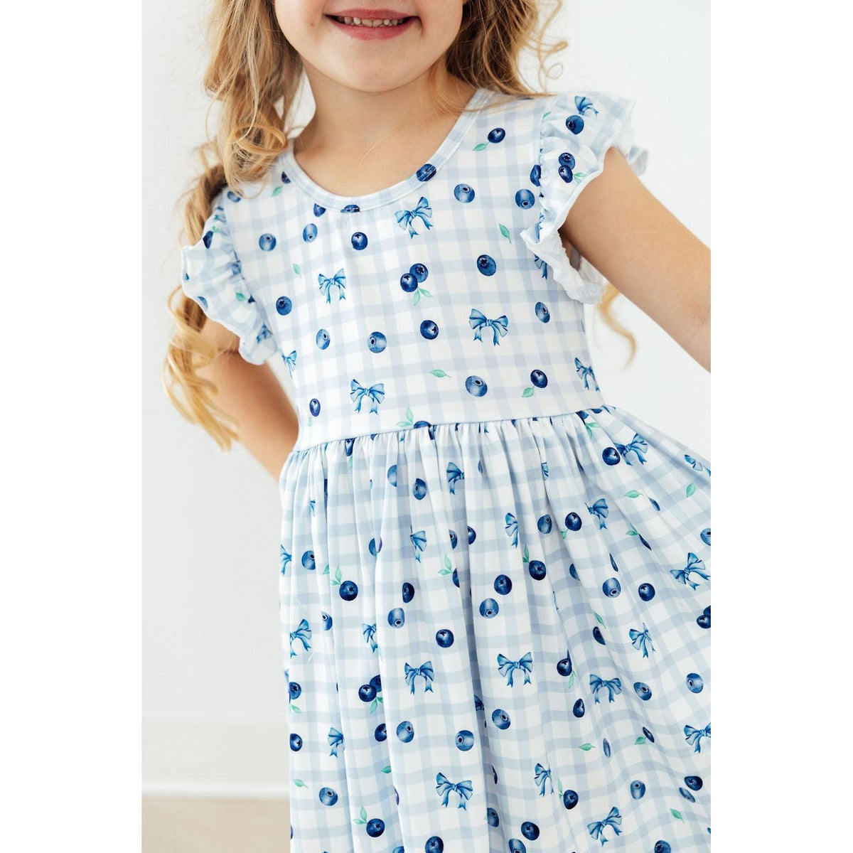 Berry Cute Flutter Sleeve Twirl Dress