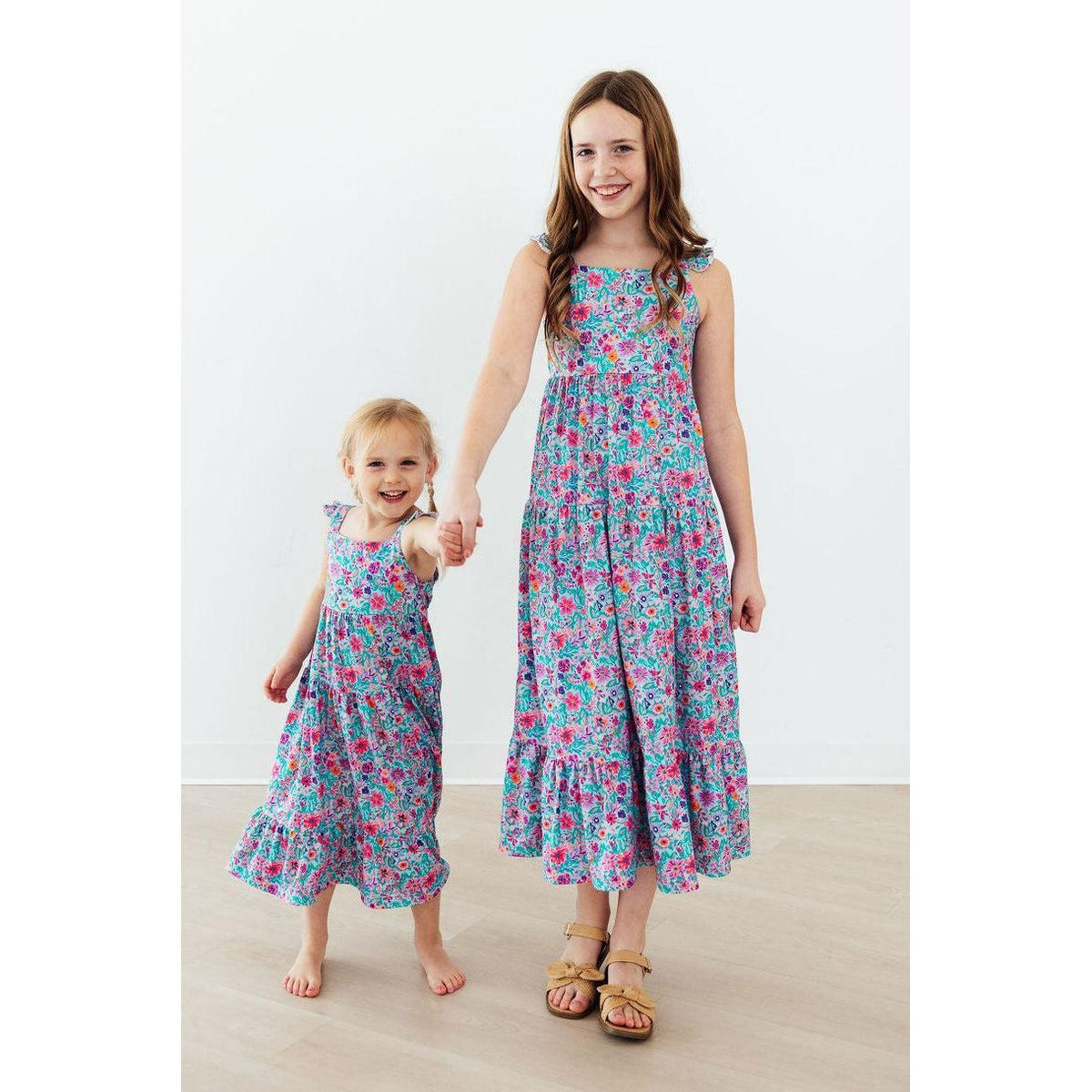 Tropical Garden Ruffle Maxi Dress