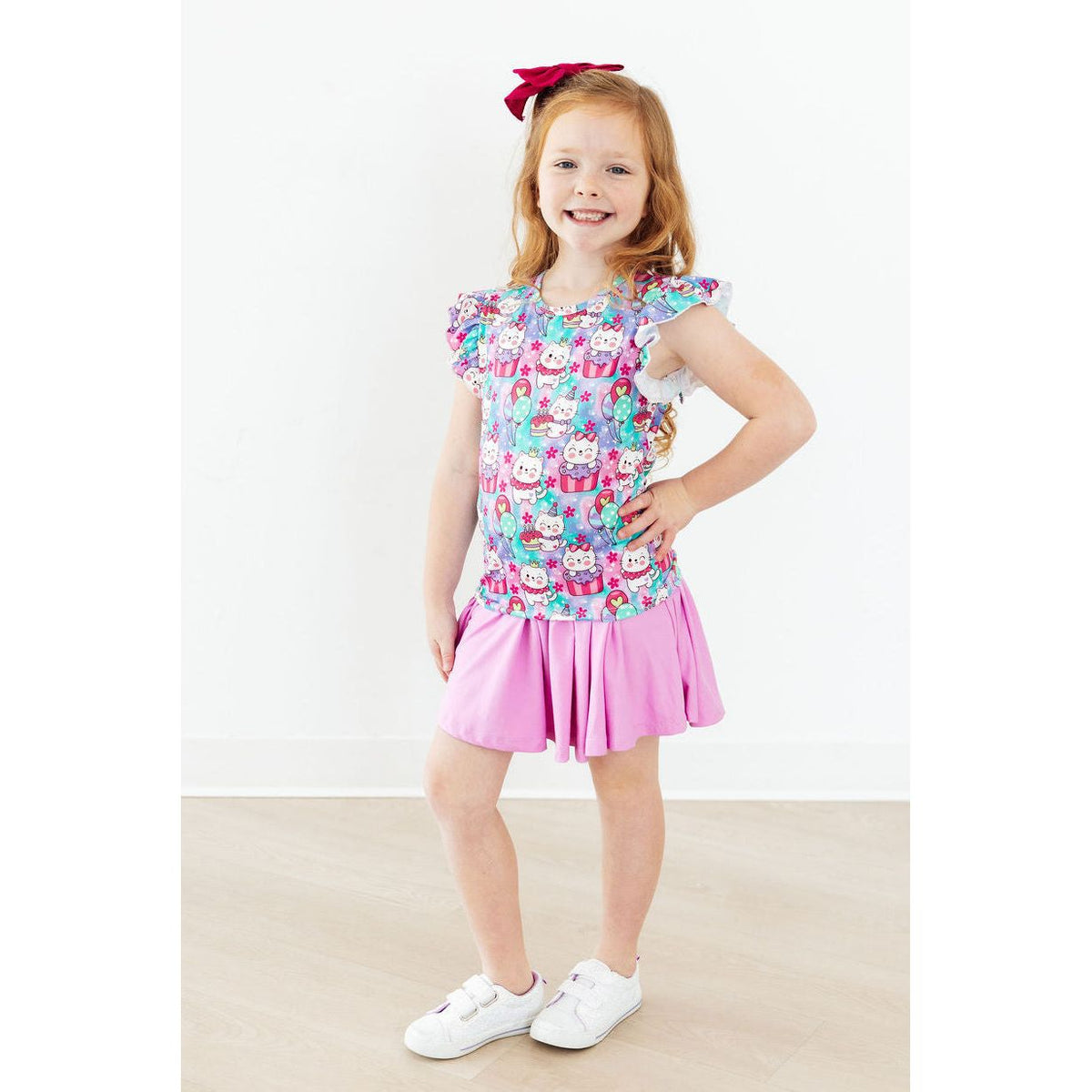 Time To Purr-ty S/S Ruffle Tee