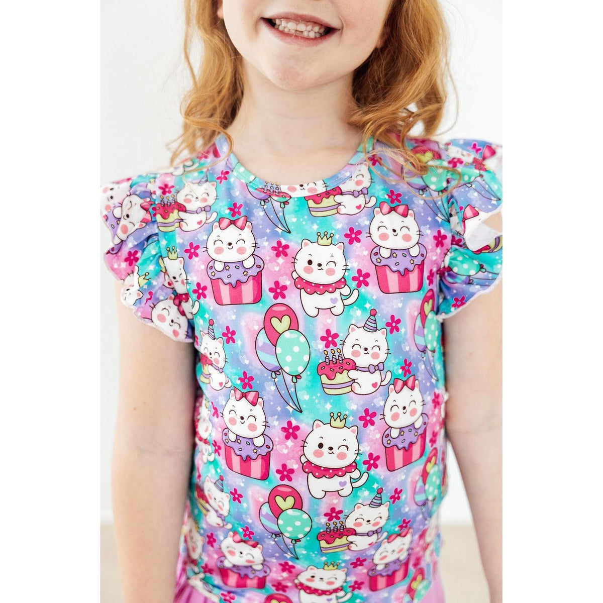 Time To Purr-ty S/S Ruffle Tee