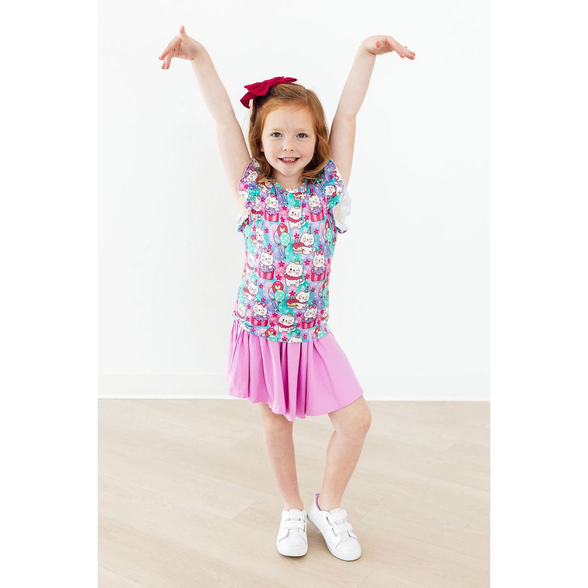 Time To Purr-ty S/S Ruffle Tee