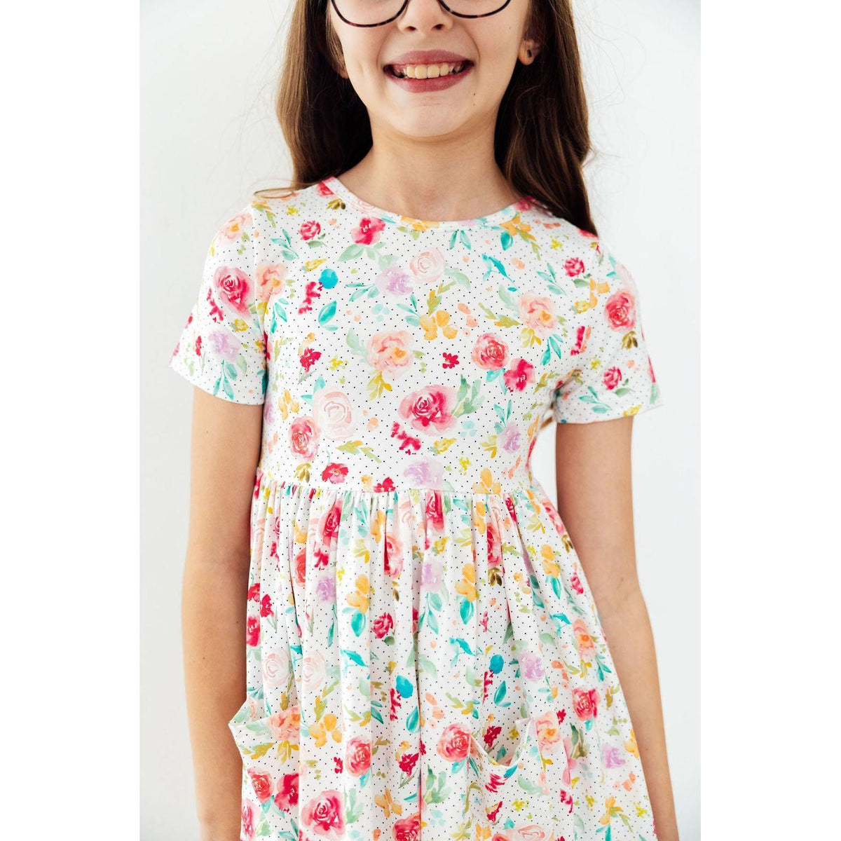Painted Posies S/S Pocket Twirl Dress