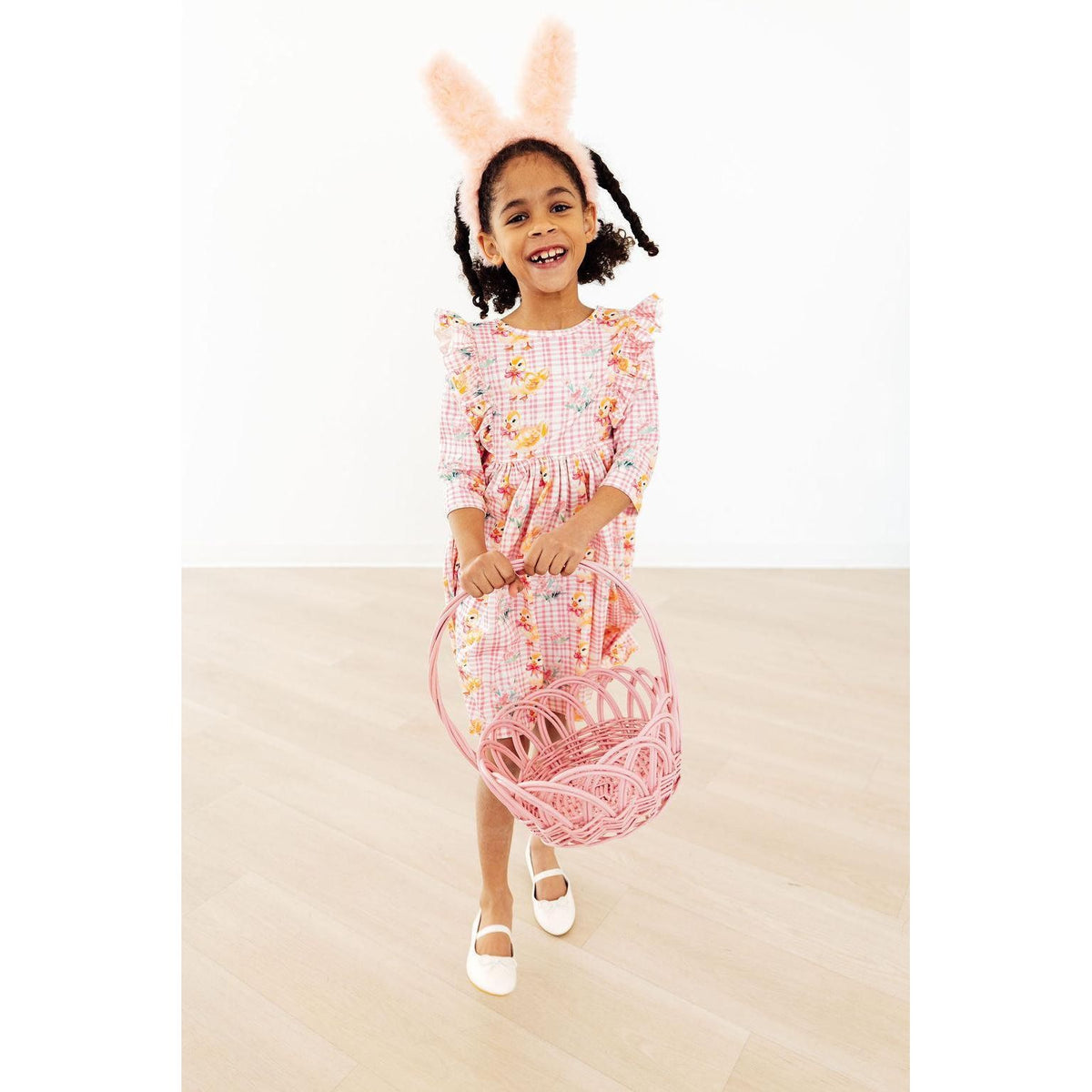 Daisy Ducklings 3/4 Sleeve Ruffle Twirl Dress