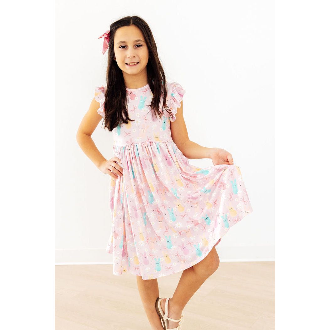 Preppy Peeps Flutter Sleeve Twirl Dress