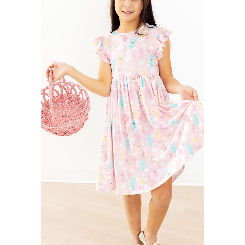 Preppy Peeps Flutter Sleeve Twirl Dress