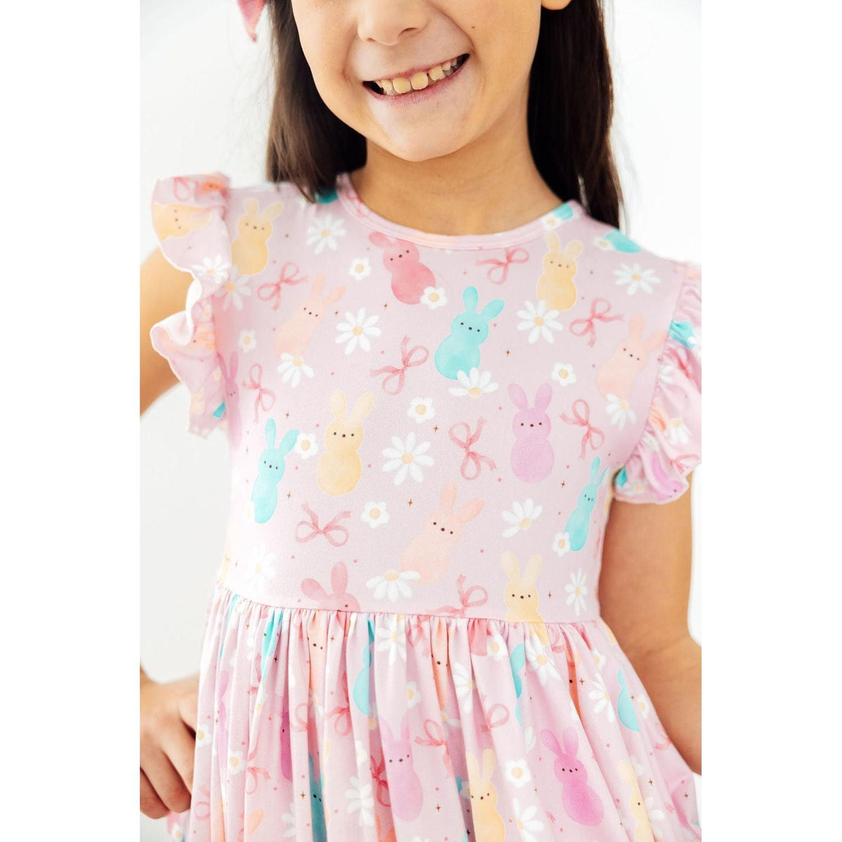 Preppy Peeps Flutter Sleeve Twirl Dress
