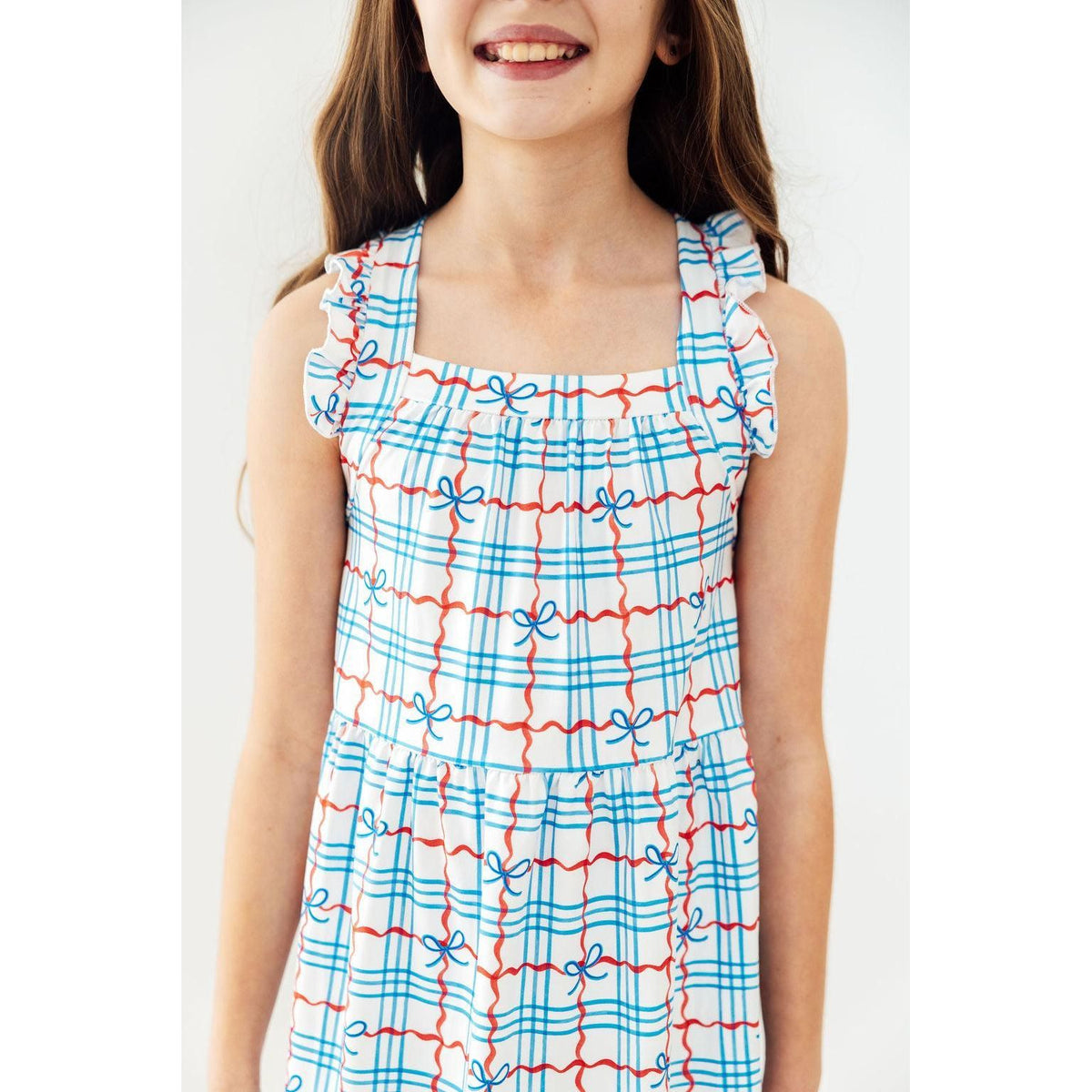 Patriotic Picnic Ruffle Cross Back Dress