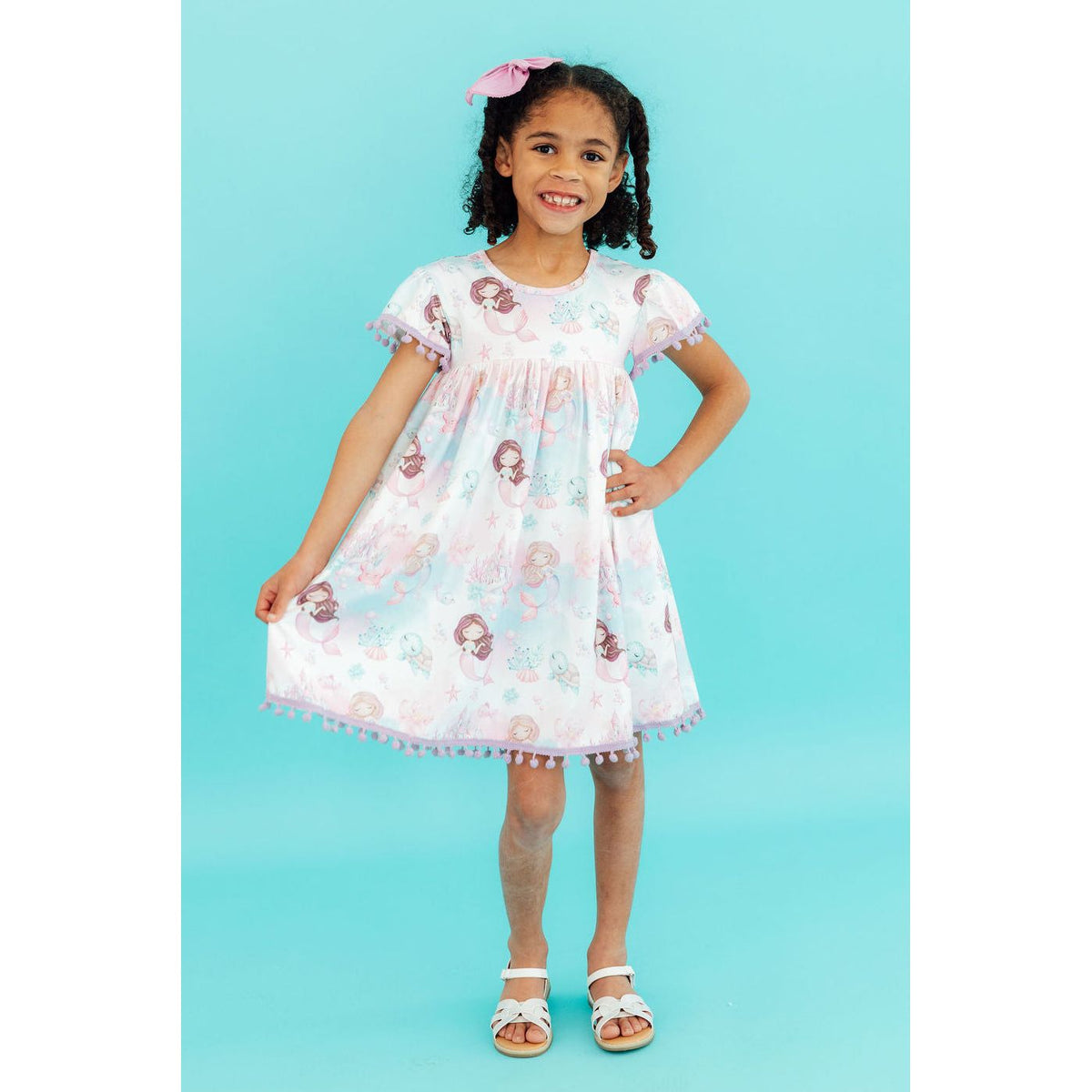 Mermaid Fairytale Pom Pom Dress