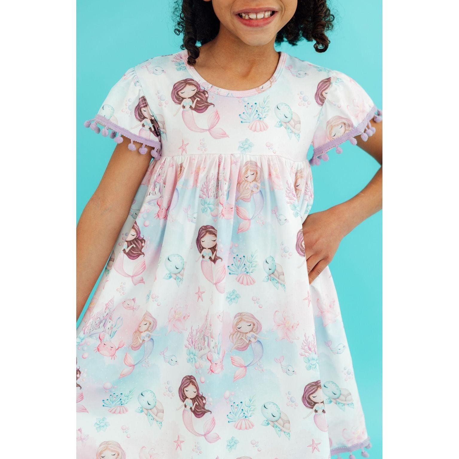 Mermaid Fairytale Pom Pom Dress